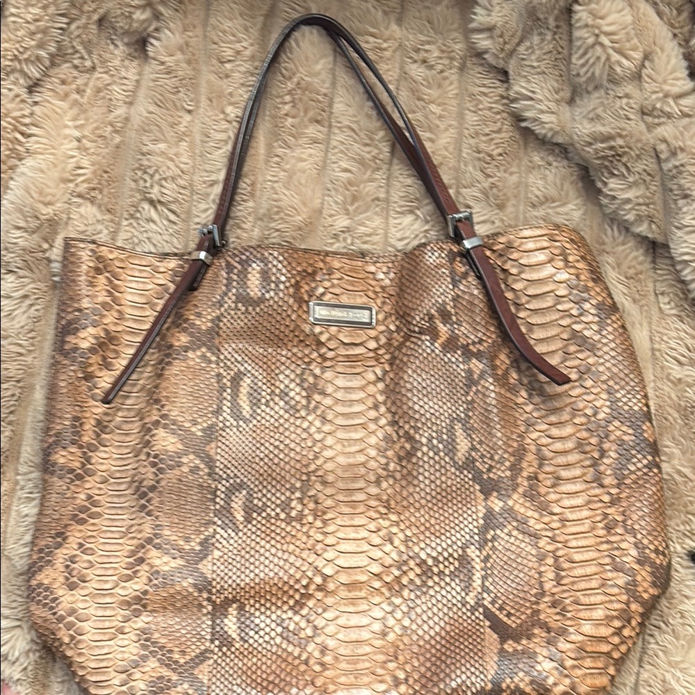 Brown Snakeskin Tote Bag